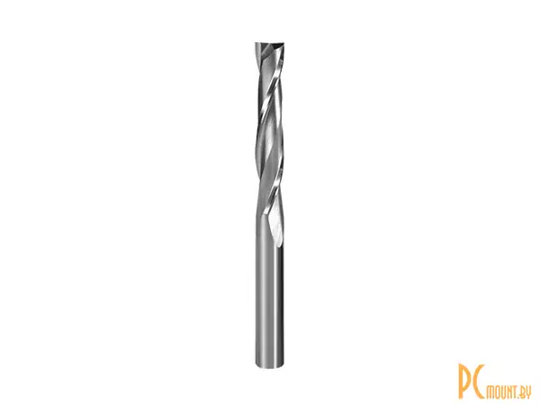 Фреза 3.175x32x3.175x55 YINGBA, концевая спиральная, 2 режущие кромки, для пластика, дерева,  материал - быстрорежущая сталь