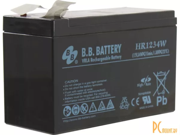 Источник бесперебойного питания аккумулятор B.B. Battery HR1234W  12V 9Ah, СРОК СЛУЖБЫ 10 ЛЕТ